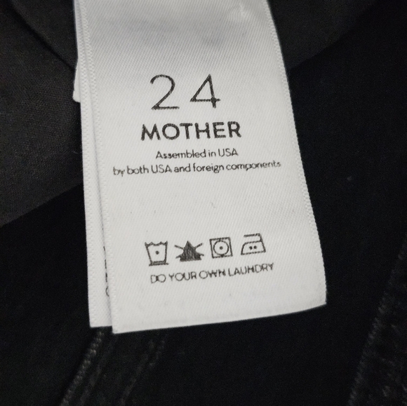 MOTHER The Swooner Exposed Snap Ankle High Rise Skinny Black Jeans 24 Preowned - Picture 10 of 11